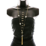 Luxury Crystal Necklace Gold/Black NWOT