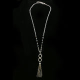 Luxury Faceted Y-Necklace Silver/Gray NWOT