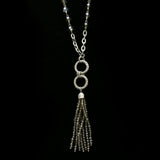 Luxury Faceted Y-Necklace Silver/Gray NWOT
