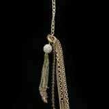 Luxury Crystal Faceted Necklace Gold & Gray NWOT