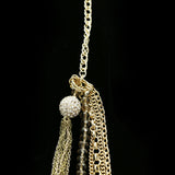 Luxury Crystal Faceted Necklace Gold & Gray NWOT