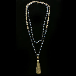Luxury Crystal Necklace Gold/Black NWOT