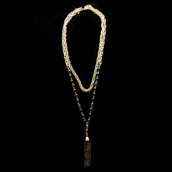Luxury Faceted Necklace Gold/Black NWOT