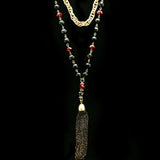 Luxury Faceted Necklace Gold/Black NWOT