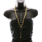 Luxury Faceted Necklace Gold/Black NWOT