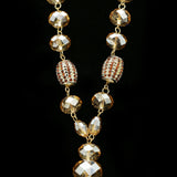 Luxury Crystal Faceted Y-Necklace Gold & Brown NWOT