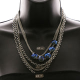 Luxury Faceted Necklace Silver/Blue NWOT