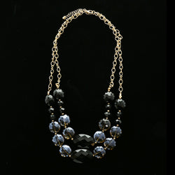 Luxury Faceted Necklace Gold/Black NWOT