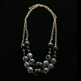 Luxury Faceted Necklace Gold/Black NWOT