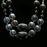 Luxury Faceted Necklace Gold/Black NWOT