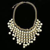 Luxury Pearl Necklace Gold/White NWOT