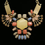 Luxury Faceted Necklace Gold/Peach NWOT