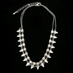 Luxury Crystal Necklace Silver NWOT