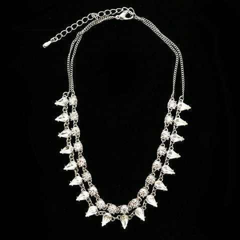 Luxury Crystal Necklace Silver NWOT