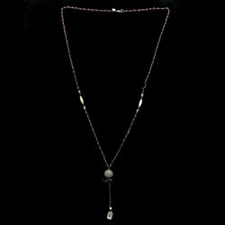 Luxury Faceted Elephant Y-Necklace Gunmetal & Purple NWOT