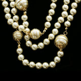 Luxury Pearl Necklace Gold/White NWOT