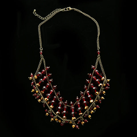 Luxury Faceted Necklace Gold NWOT