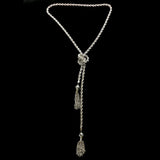Luxury Crystal Y-Necklace Silver NWOT