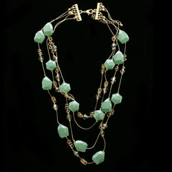 Luxury Faceted Necklace Gold/Green NWOT