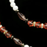 Luxury Crystal Faceted Necklace Gold & Pink NWOT