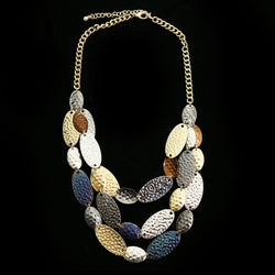 Luxury Hammered Finish Necklace Gold NWOT