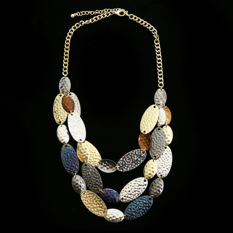 Luxury Hammered Finish Necklace Gold NWOT