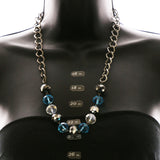 Luxury Crystal Necklace Silver/Blue NWOT
