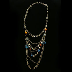 Luxury Crystal Antiqued Necklace Gold NWOT