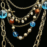 Luxury Crystal Antiqued Necklace Gold NWOT