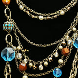 Luxury Crystal Antiqued Necklace Gold NWOT