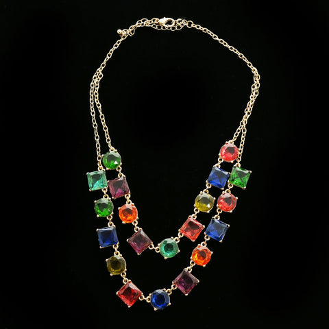 Luxury Crystal Necklace Gold/Multicolor NWOT