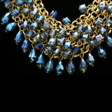 Luxury Faceted Necklace Gold/Blue NWOT