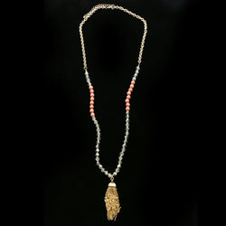 Luxury Faceted Y-Necklace Gold/Pink NWOT