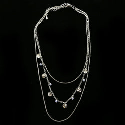 Luxury Hammered Finish Necklace Silver/Blue NWOT