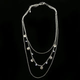 Luxury Hammered Finish Necklace Silver/Blue NWOT