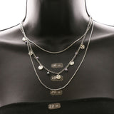 Luxury Hammered Finish Necklace Silver/Blue NWOT