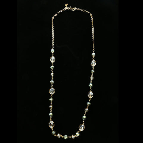 Luxury Faceted Necklace Gold/Green NWOT