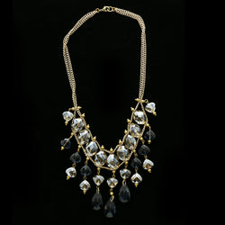Luxury Crystal Necklace Gold/Blue NWOT