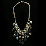 Luxury Crystal Necklace Gold/Blue NWOT