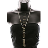 Luxury Crystal Y-Necklace Silver/Gray NWOT