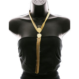 Luxury Leaf Y-Necklace Gold NWOT