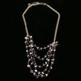 Luxury Semi-Precious Necklace Gold/Purple NWOT