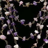 Luxury Semi-Precious Necklace Gold/Purple NWOT
