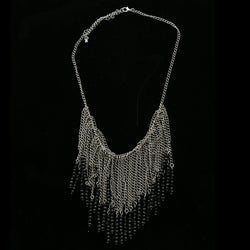 Luxury Faceted Necklace Silver/Black NWOT