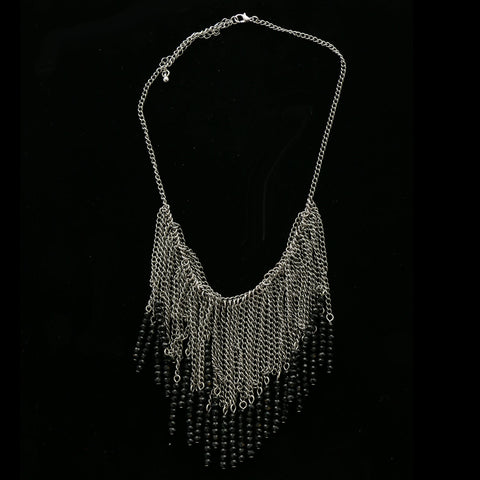 Luxury Faceted Necklace Silver/Black NWOT
