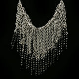 Luxury Faceted Necklace Silver/Black NWOT