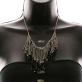 Luxury Faceted Necklace Silver/Black NWOT