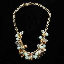 Luxury Faceted Necklace Gold/Green NWOT