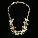 Luxury Faceted Necklace Gold/Green NWOT