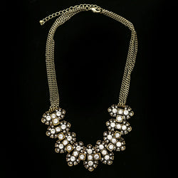 Luxury Crystal Antiqued Necklace Gold NWOT